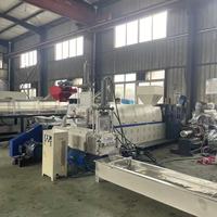 Machine automatique de fabrication de granulés de plastique PP PE PET à double étage et vis simple, avec moteur/granulateur/extrudeuse