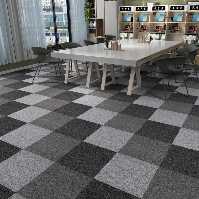 Karpet ubin motif Muti, karpet lantai mewah 60x60 cm bisa dilepas nilon 600mm x 600mm ubin karpet kantor