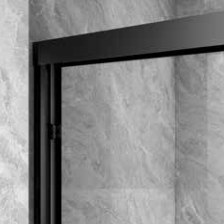 Dépasser 2025 usine noir bypass porte de douche coulissante salle de bain verre trempé maison porte de douche - Product Image 2