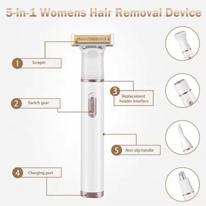 Tondeuse multifonctionnelle 4 en 1 pour femmes, rasoir sans douleur pour les sourcils, le <span class=keywords><strong>visage</strong></span> et le corps, utilisation domestique, tête imperméable, épilateur électrique USB - Product Image 3