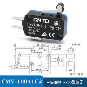 CNTD Changde Interrupteur miniature électrique à micro-finition à réinitialisation automatique 10A Modèle CMV10041C2 avec poulie CMV104D - Product Image 2