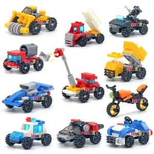 Mini Carro de Transporte Educacional Modelos Montados Blocos de Construção Pequenos Tijolos Brinquedos Compatíveis para crianças