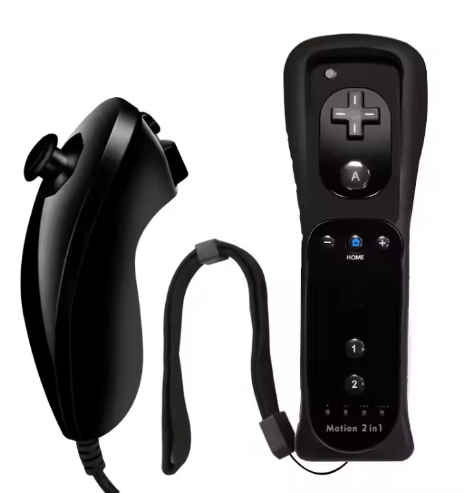 Black Remote Nunchuck Moton 2 in 1