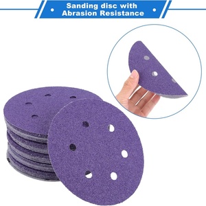 Disco de Papel de Lija UWIN de 5 Pulgadas, 6 Agujeros, Grano 80+ 800+, Morado Medio, con Respaldo de Película Cerámica, OEM, para Reparación de Pintura Automotriz y Procesamiento de Metales - Product Image 2