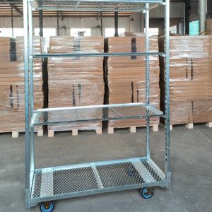 औद्योगिक इस्पात ग्रीनहाउस ट्रॉली और फूलों के लिए बहु-शेल्फ समायोज्य टिकाऊ प्रदर्शन कार्ट - Product Image 5