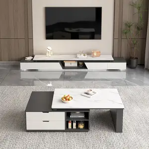 Vente en gros en usine de table basse en marbre multifonctionnelle table basse meubles de salon design simple