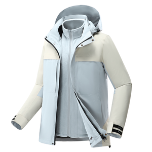 Men Women 3 in 1 Waterproof Winter Windbreaker Outdoor Warm Mountaineering Climbing Hiking Camping Jacket Windproof Coat