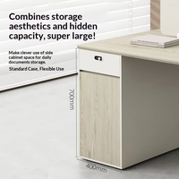 Ensemble bureau et chaise de bureau moderne en PVC avec verrouillage et rangement pour usage commercial