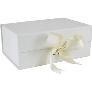 Venta al por mayor marca de azafrán-Cajas magnéticas de lujo para perfume, caja de embalaje con logotipo de marca privada, regalo de festival, color blanco