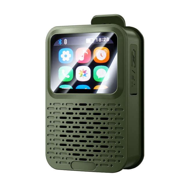 V9 Wearable bluetooth Speaker Clip on Smart Touch Screen RGB LED HIFI Subwoofer Magnetic Calendar Clock Back Clip Plastic
