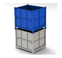 Palette de stockage en fil métallique pliable robuste, boîte à palettes en fer