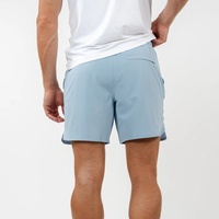 Short de sport respirant à séchage rapide pour hommes, avec logo personnalisé, en polyester extensible 4 directions, couleur unie, taille mi-haute élastique – Vente en gros directe usine