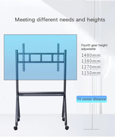 Soporte de Piso con Ruedas QDE de Movimiento Completo, Capacidad de 200 kg, para TV de hasta 65 Pulgadas, Color Negro, para Sala de Estar o Espacios Comerciales