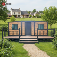 Maison conteneur moderne extensible 20ft 40ft, kit de maisonnette préfabriquée de luxe, maison modulaire ADU en conteneur maritime pour jardin