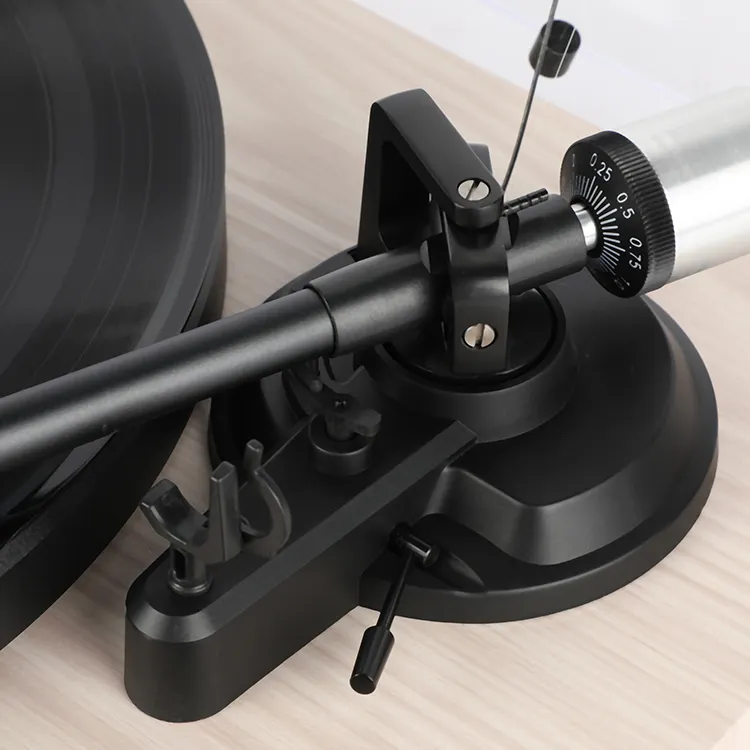 Stereo Retro dairesel teknikleri müzik mavi diş ahşap süpürgelik vinil rekor Turntable oyuncu