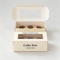Boîte à cupcakes en papier kraft biodégradable avec fenêtre, qualité alimentaire, boîte à biscuits personnalisable pour boulangerie, boîte à mini-gâteaux