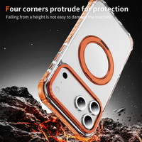 Étui de protection magnétique transparent avec support rotatif et pliable pour iPhone 17 16 15 14 13 12 Pro Max 11, avec cadre antidérapant