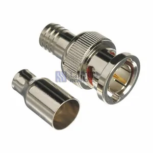 Conector BNC macho Pin de 75ohm, Conector de crimpado, Cable de cámara CCTV RG59