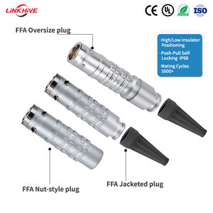 מחברי תעופה FFA סיטונאיים תואמים למחברי LEMO 2-18 פינים 2E 3E מחברי פליז מצופים כרום דחיפה-משיכה עם נעילה עצמית - Product Image 2