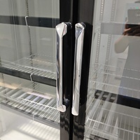 Réfrigérateur vertical commercial, réfrigérateur de vente au détail, double porte vitrée, température unique, vitrine réfrigérée pour supermarché