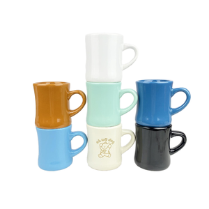 BENELUCK Logo personnalisé lourd grès café tasses classique Vintage Style rétro crème blanc céramique Diner service à café avec impression épaisse - Product Image 2