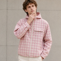 Fabricant de vestes YM, veste en nylon à fermeture éclair personnalisée, imperméable, entièrement à motifs écossais, veste pull-over coupe-vent à capuche pour hommes