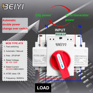 Goedkope Cb Type 2 In 1 Uit Enkele Dubbele Fase 230V 100a 125a Automatische Overdracht Schakelaar Batterij Back-Up - Product Image 1