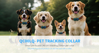 Collier intelligent pour chien Qcool avec moniteur de fréquence cardiaque, appels vocaux, vibrations, entraînement, étanche IP68, longue durée de vie de la batterie, anti-perte, sécurité des animaux