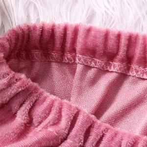 Ensemble de pyjama en velours Sexy pour femmes, vêtement de nuit, pour femmes, modèle Sexy, haut mignon et court - Product Image 4