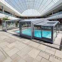 Teleskopisches Wintergarten-System Einziehbare Poolüberdachung Schwimmbad Mobiles Dach