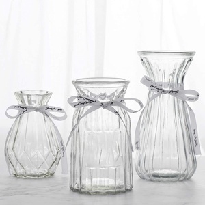 Vaso Decorativo in Cristallo Trasparente Stile Art Déco del Produttore, Vaso in Vetro da Tavolo <span class=keywords><strong>per</strong></span> Arredamento Casa - Product Image 3