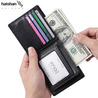 Dompet Kulit Pria Multifungsi Kasual Kapasitas Besar dengan Kantong Koin untuk Penggunaan Sehari-hari