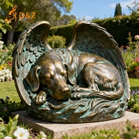 D&Z Art Group - Estatuas de Bronce Creativas, Estatuas de Animales de Dibujos Animados para Decoración de Jardín, Estatuas de Perros Ángeles para Lápidas Conmemorativas