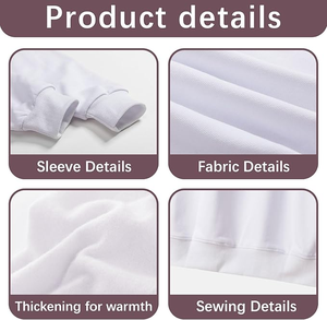 Sublimasi Crewneck poliester 2 buah Sweatshirt untuk sublimasi hoodie dewasa cetak logo kustom kaus kosong putih - Product Image 4