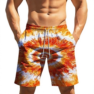 <b>Men's</b> Tie Dye Board Shorts Mid Waist Drawstring Quick Dry Casual Swim <b>Trunks</b> Short Length Printed Polyester - Product Image 1
