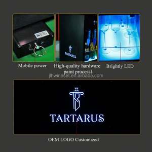 New LED Metal Shelves, Fancy Luminous Wine and champagne <b>Bottle</b> Display Rack with Built-<b>in</b> Drawers, Movable Wine Cabinet - Product Image 3