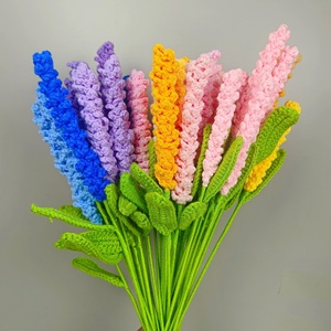 Fleurs éternelles artificielles en lavande tricotée au crochet pour la décoration intérieure, les bouquets <span class=keywords><strong>de</strong></span> fêtes et les mariages - Product Image 3