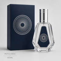 Flacon de parfum vide personnalisé en verre 50 ml avec bouchon doré, flacon pulvérisateur de luxe rechargeable, vente en gros, logo personnalisé