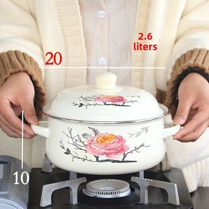 Casserole compacte émaillée épaissie 18CM à double poignée pour la cuisson des nouilles et la cuisine domestique - Product Image 2