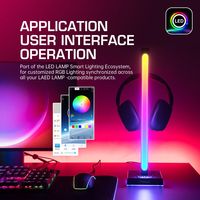 Nouveau support de casque de jeu à lévitation avec éclairage ambiant RGB LED moderne, contrôlable par application, synchronisation musicale et lumières LED pour salle de jeu