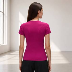<span class=keywords><strong>T</strong></span>-<span class=keywords><strong>Shirt</strong></span> Sportiva Senza Cuciture per <span class=keywords><strong>Donna</strong></span> con Logo Personalizzato, 160GSM Ultra-Leggera e Traspirante, Abbigliamento da Corsa, <span class=keywords><strong>Palestra</strong></span>, Fitness e Yoga per Signore - Product Image 5