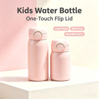 Bouteille d'eau isotherme pour enfants avec couvercle à ressort, double mode de consommation, 320 ml et 500 ml, poignée portable, sans BPA, pour l'école et les activités de plein air, commande en gros
