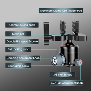 Manbily BH-U3 Support de selle de tir en aluminium CNC avec rotule à 360 degrés pour bâton de tir, monopode et trépied - Product Image 4