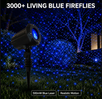 Lumière laser de jardin bleue de Noël, 500 mW, IP65, étanche, télécommande RF, pour cour, pelouse, parc, patio, allée, décoration de vacances