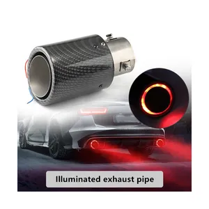 Automobile Universal Adjustable Silenciador Curve Flash Racing Led Lamp Exhaust Pipes Muffler Illuminated Exhaust Tail Pipe