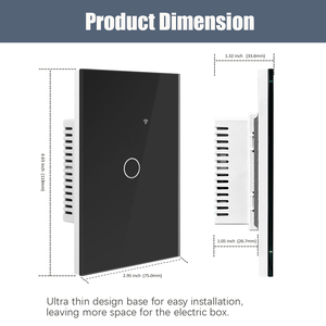 US Standard <strong>Single</strong> Pole Smart <strong>Switch</strong> 1/2/3/4 Gang Glass Zigbee/Wi-Fi for Remote Voice Control 1200W <strong>Light</strong> <strong>Switch</strong> Wall <strong>Switch</strong> - Product Image 3