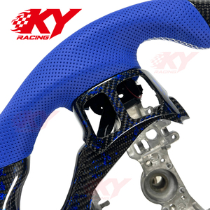 Volant sport en cuir bleu personnalisé avec fibre de carbone pour Lexus IS250 IS300 IS350 IS500 RC300 RC350 F Sport IS RC NX250 NX300 - Product Image 2