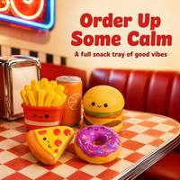 Mini Squishies Alimentaires Lot de 10 : Burger, Frites, Donut, Popcorn, Taco, Visage Kawaii, Corps Souple, Cadeau de Bureau, Jouets Squishy