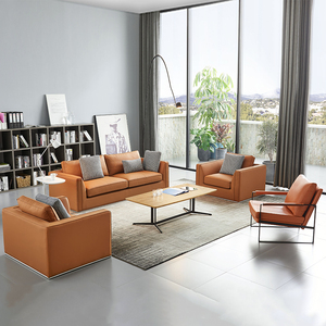 Ticari ofis kanepesi toplantı ve müzakere deri resepsiyon alanı için mobilya set - Product Image 2