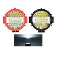 Feux de route LED ronds, lampe spot tout-terrain, bord rouge, couvercle en PC transparent HD, lampe auxiliaire pour camion, SUV